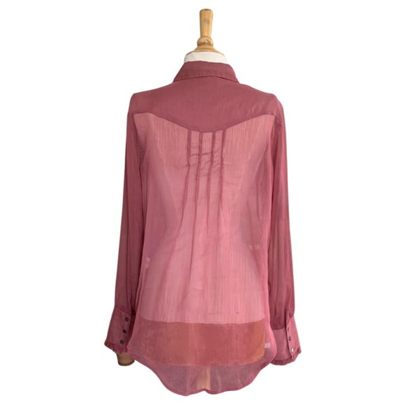 Free People Rose Sheer Ruffle Blouse - Picture 3 of 5